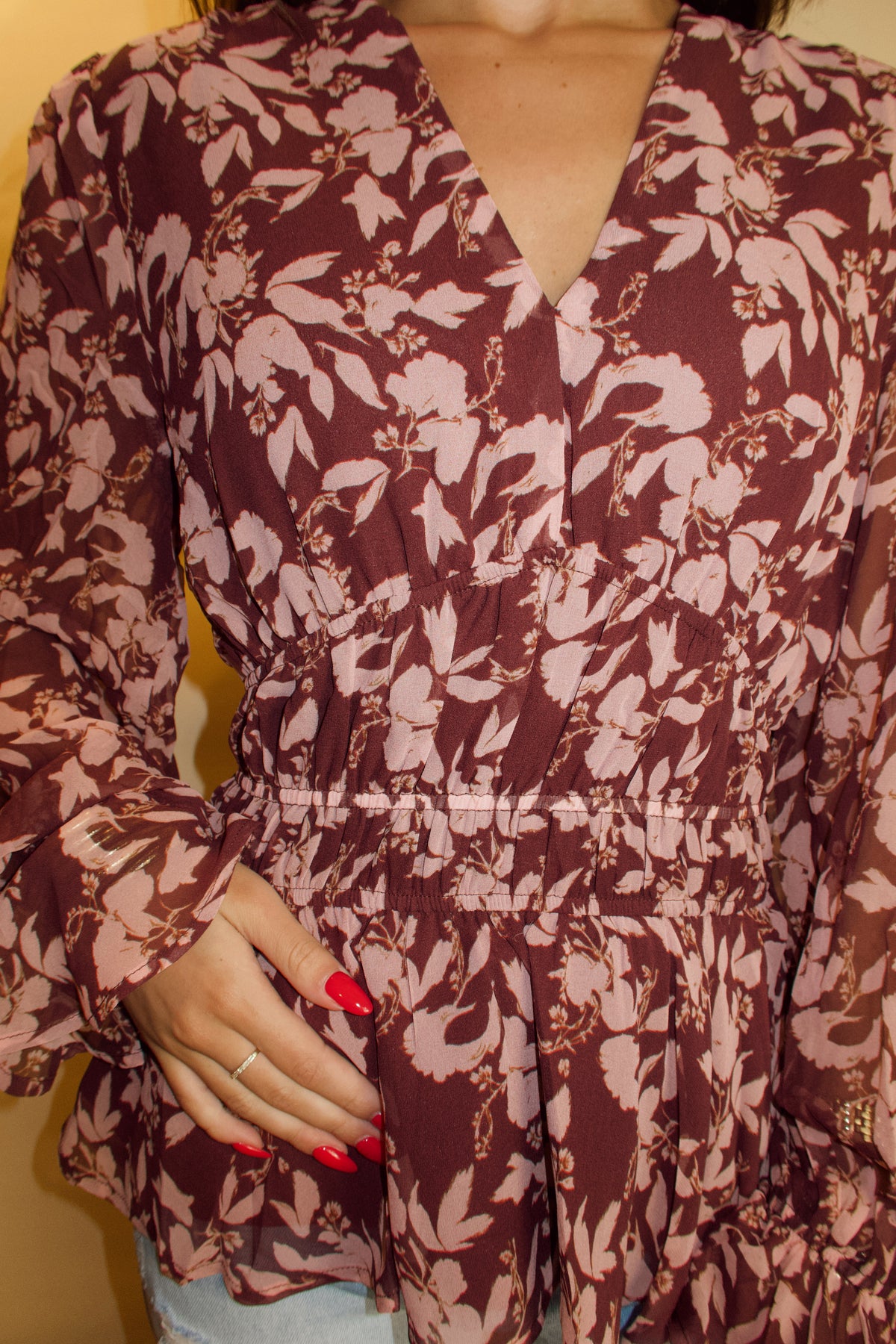 Autumn Rose Floral Blouse