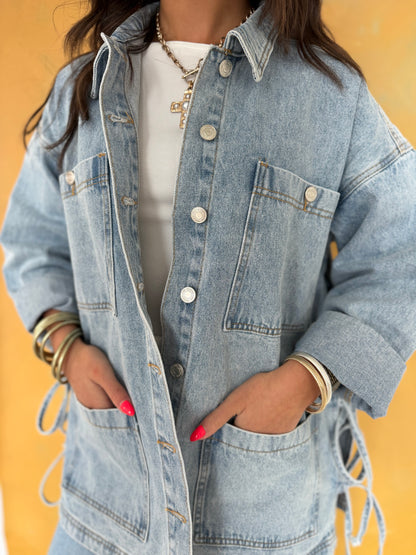Dakota Side-Tie Denim Jacket