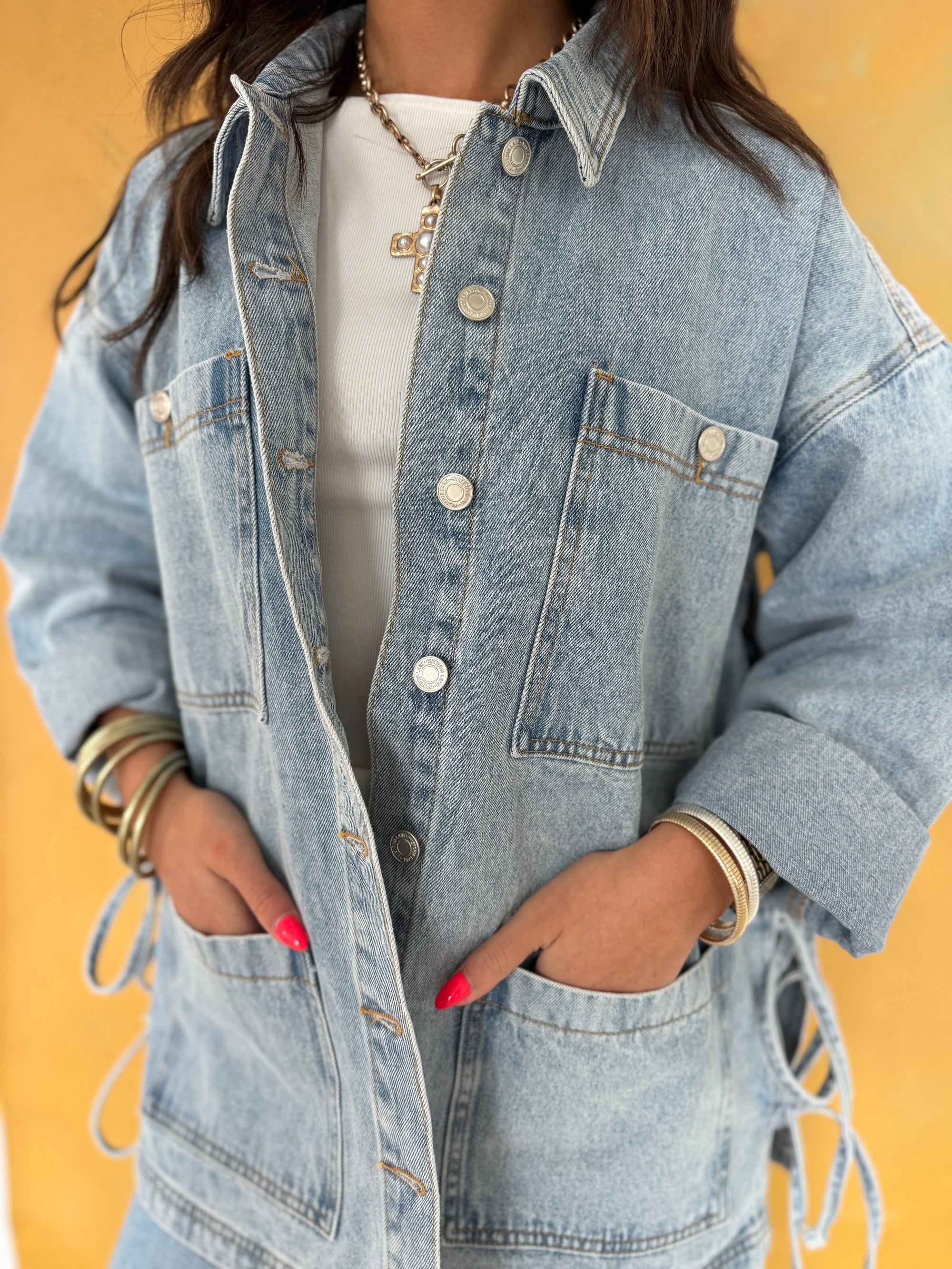 Dakota Side-Tie Denim Jacket