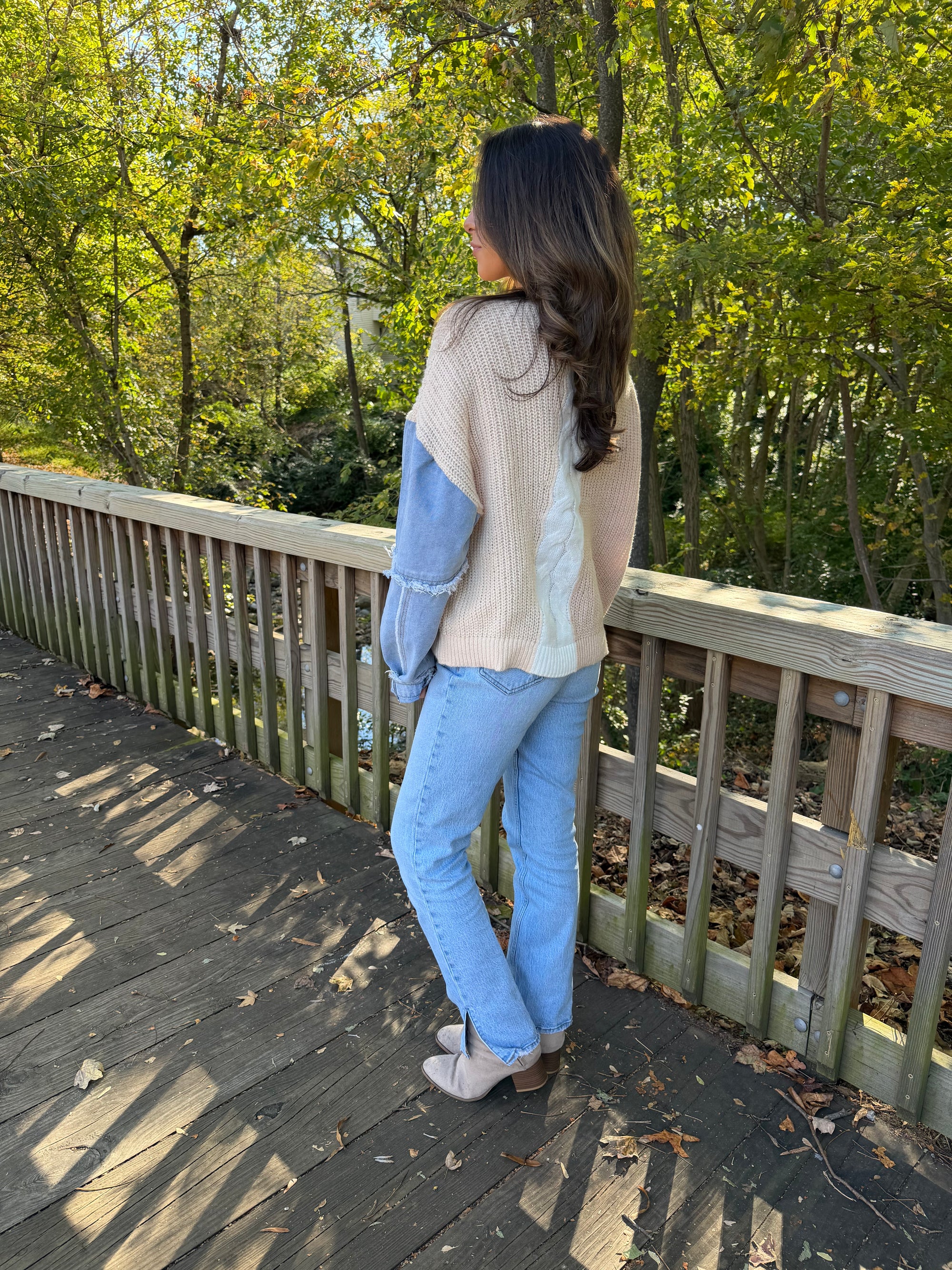 Denim Dream Textured Sweater