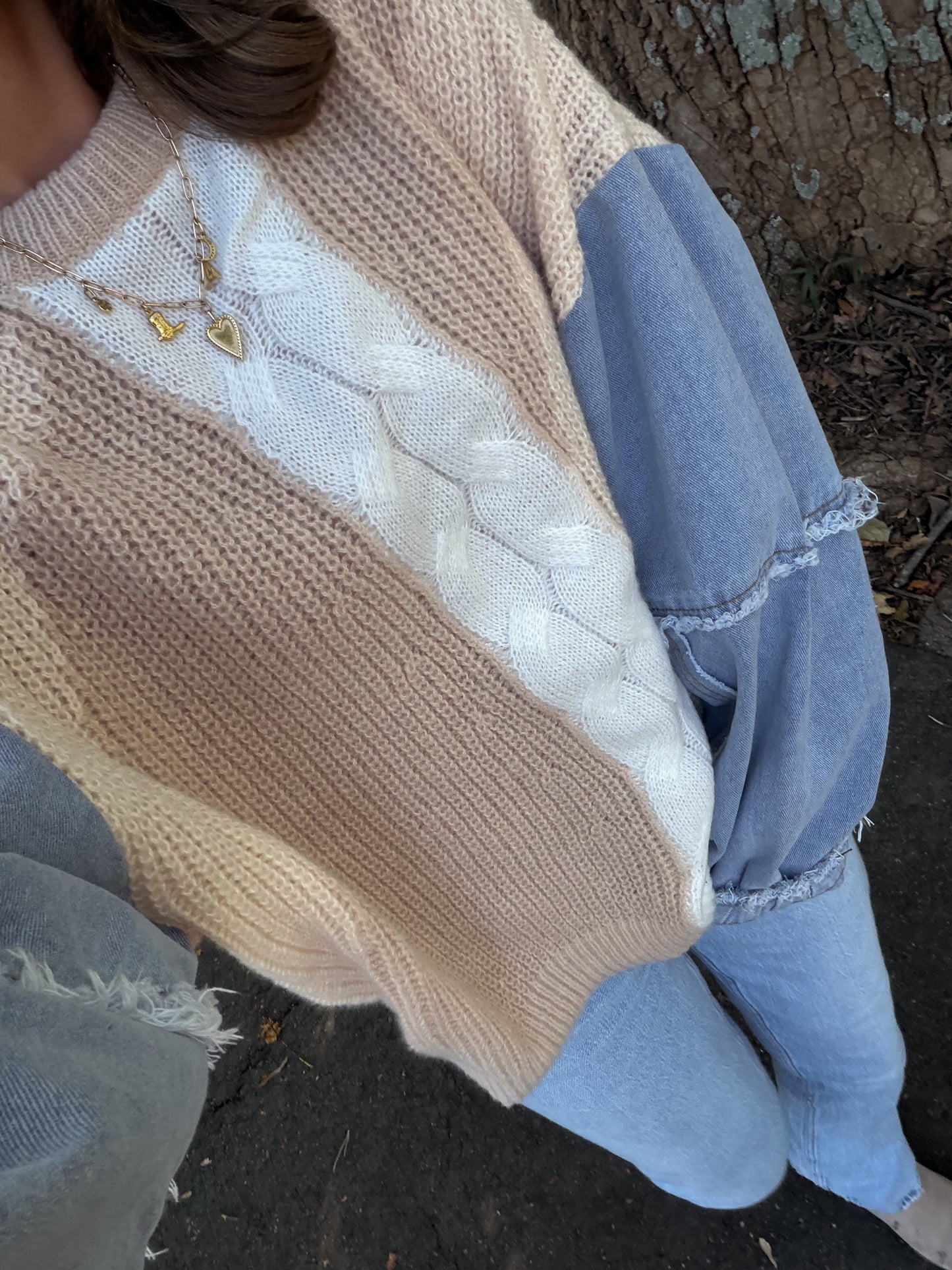 Denim Dream Textured Sweater