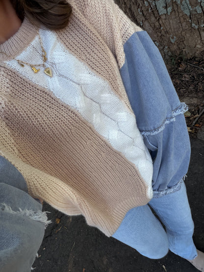 Denim Dream Textured Sweater