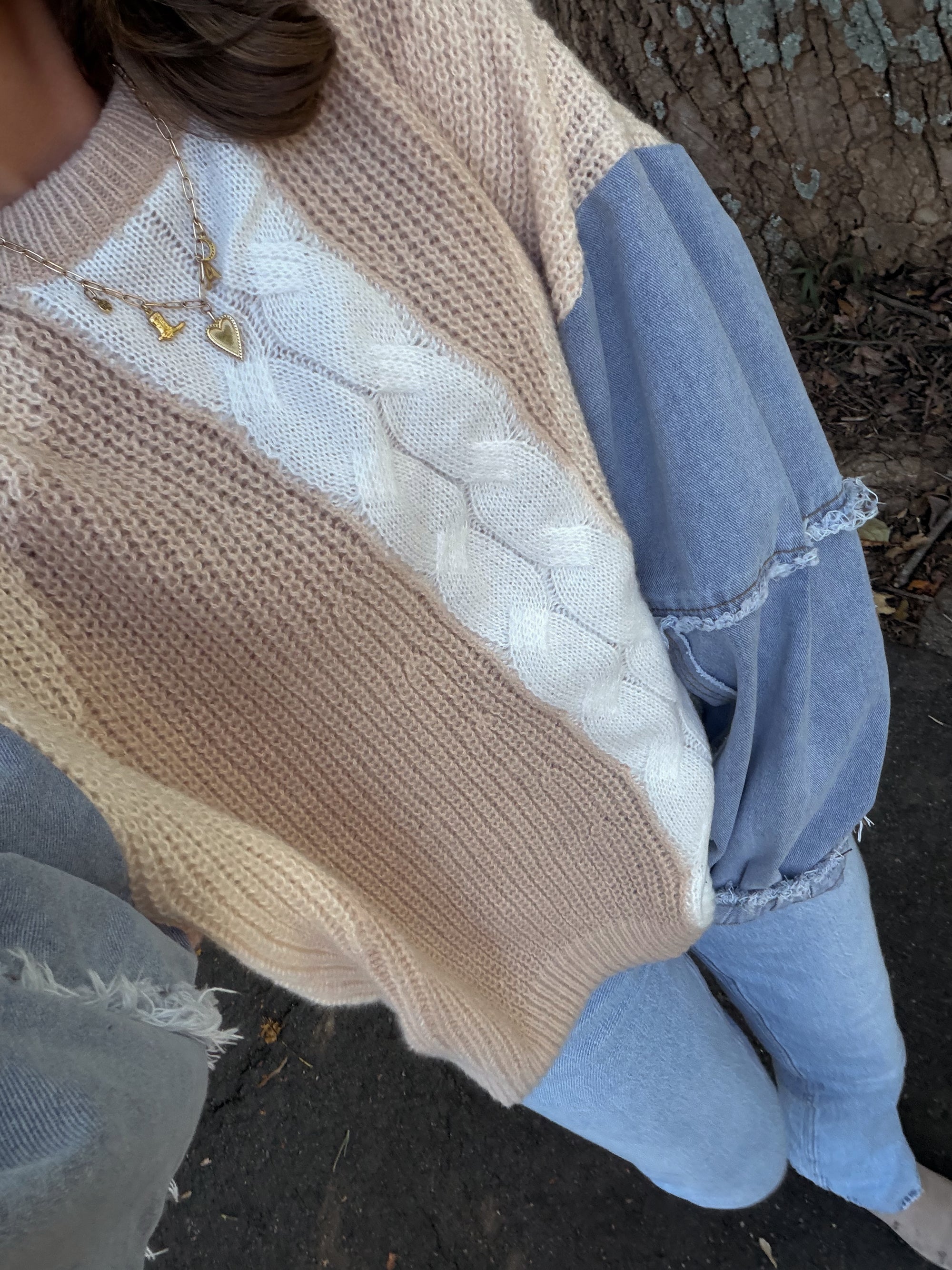 Denim Dream Textured Sweater