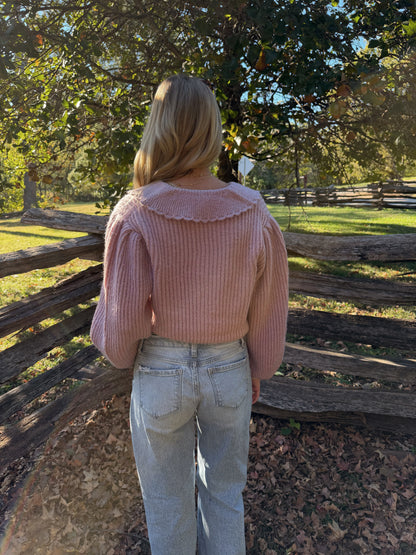 Sunday Stroll Chunky Collar Cardigan