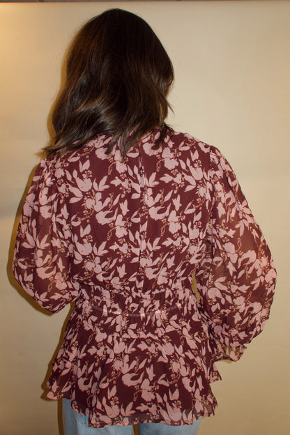 Autumn Rose Floral Blouse