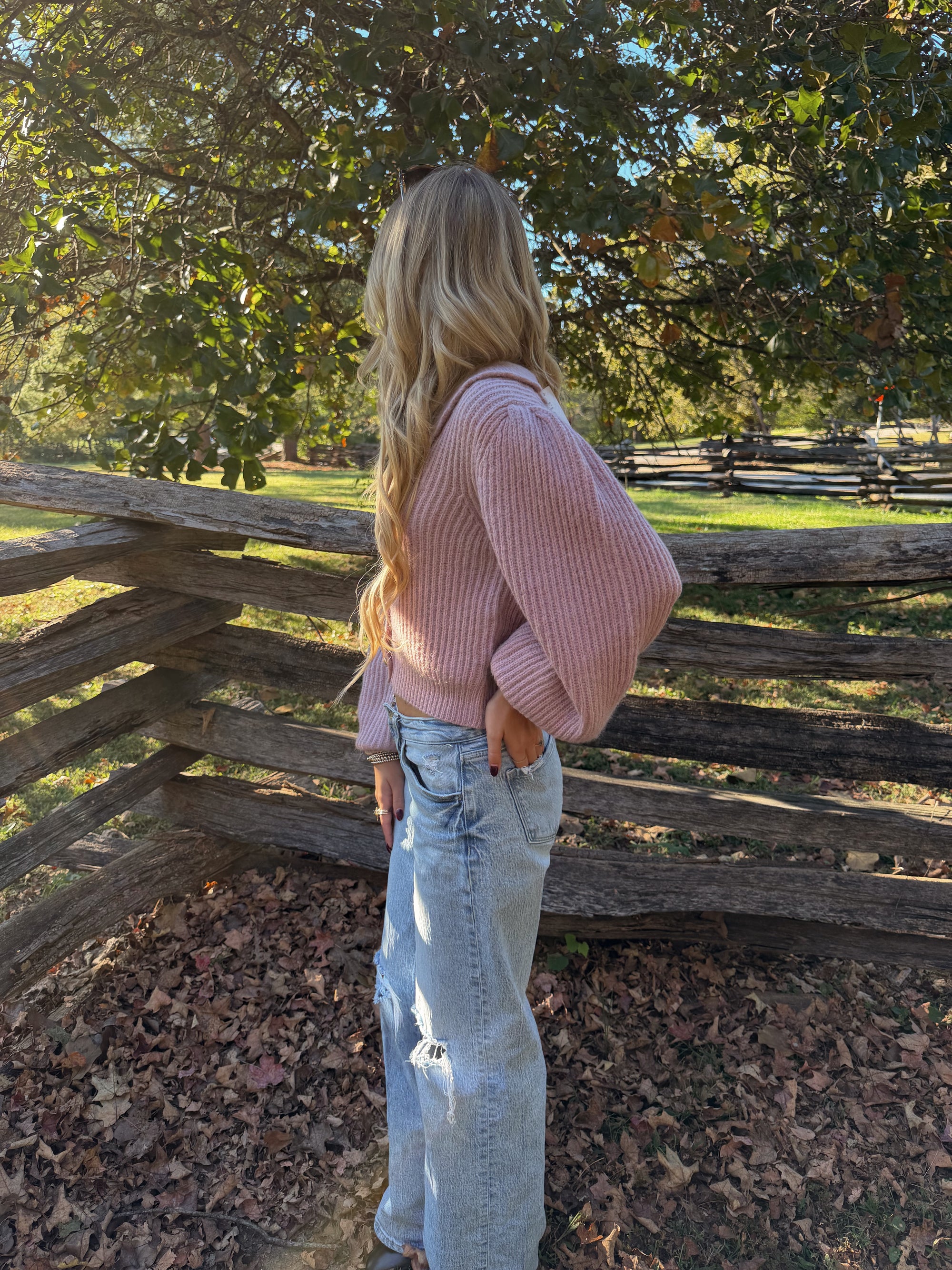 Sunday Stroll Chunky Collar Cardigan