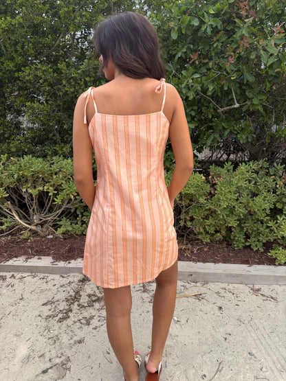 Sunset Sorbet Tie-Front Dress