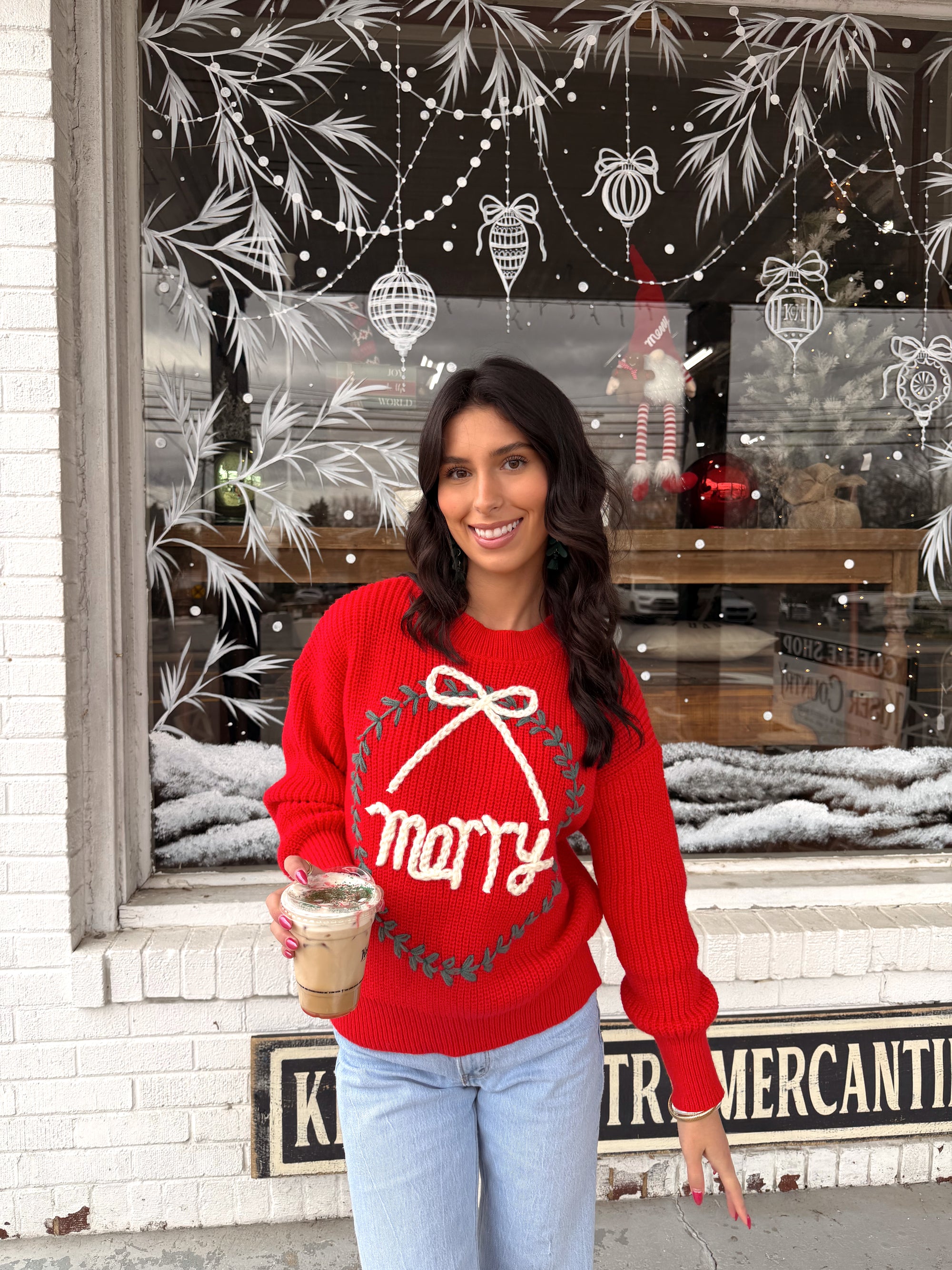 The Merry Wreath Knit Top