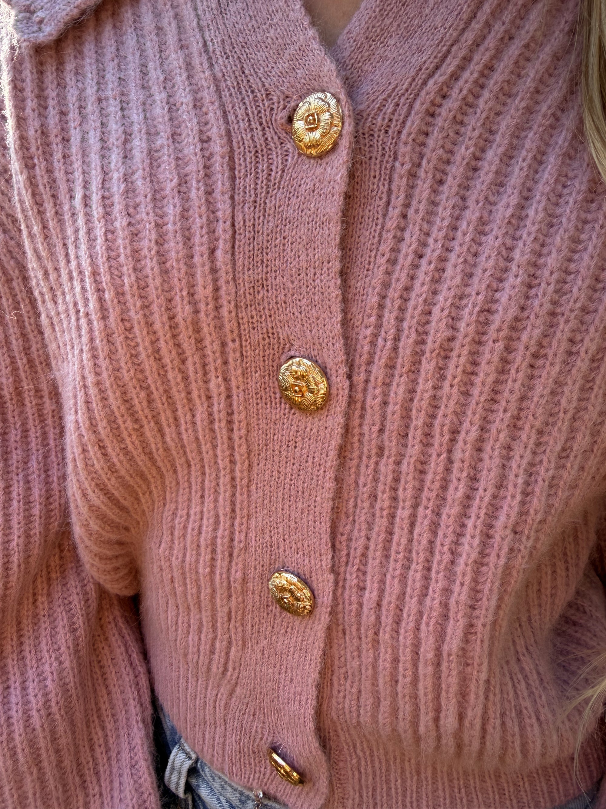 Sunday Stroll Chunky Collar Cardigan
