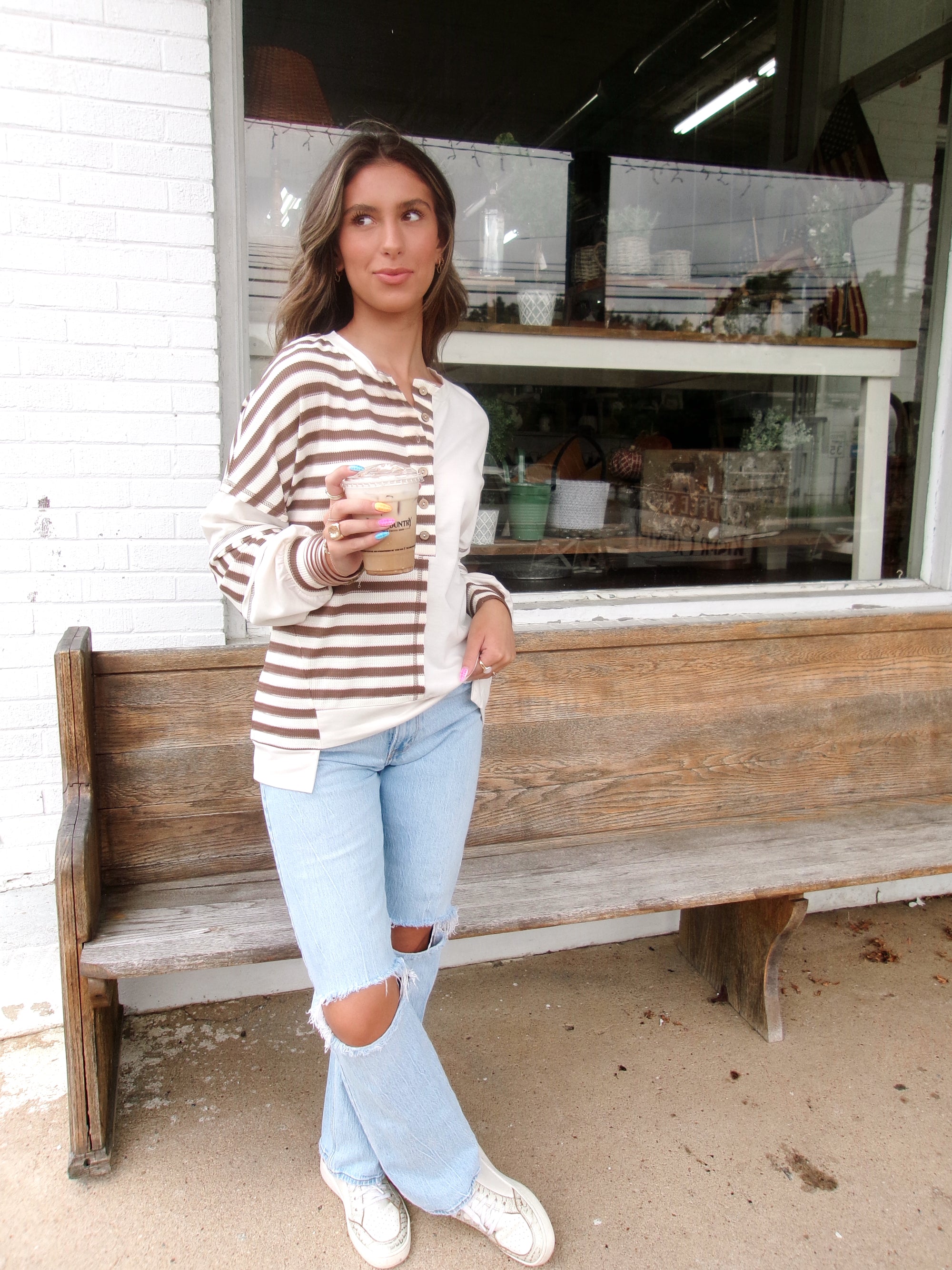 The Colorblock Henley Pullover