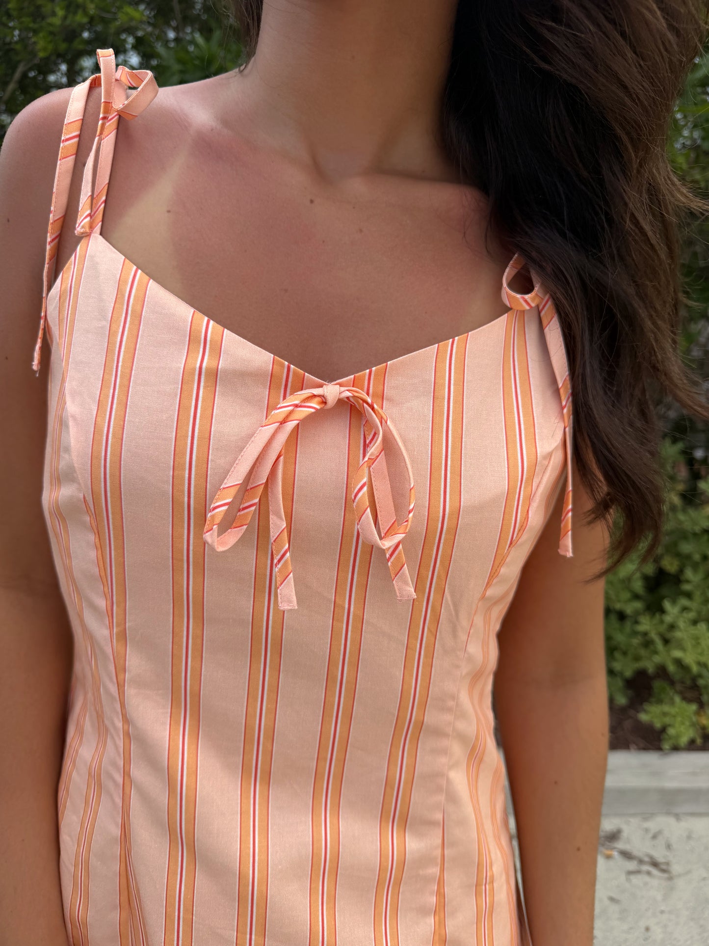 Sunset Sorbet Tie-Front Dress