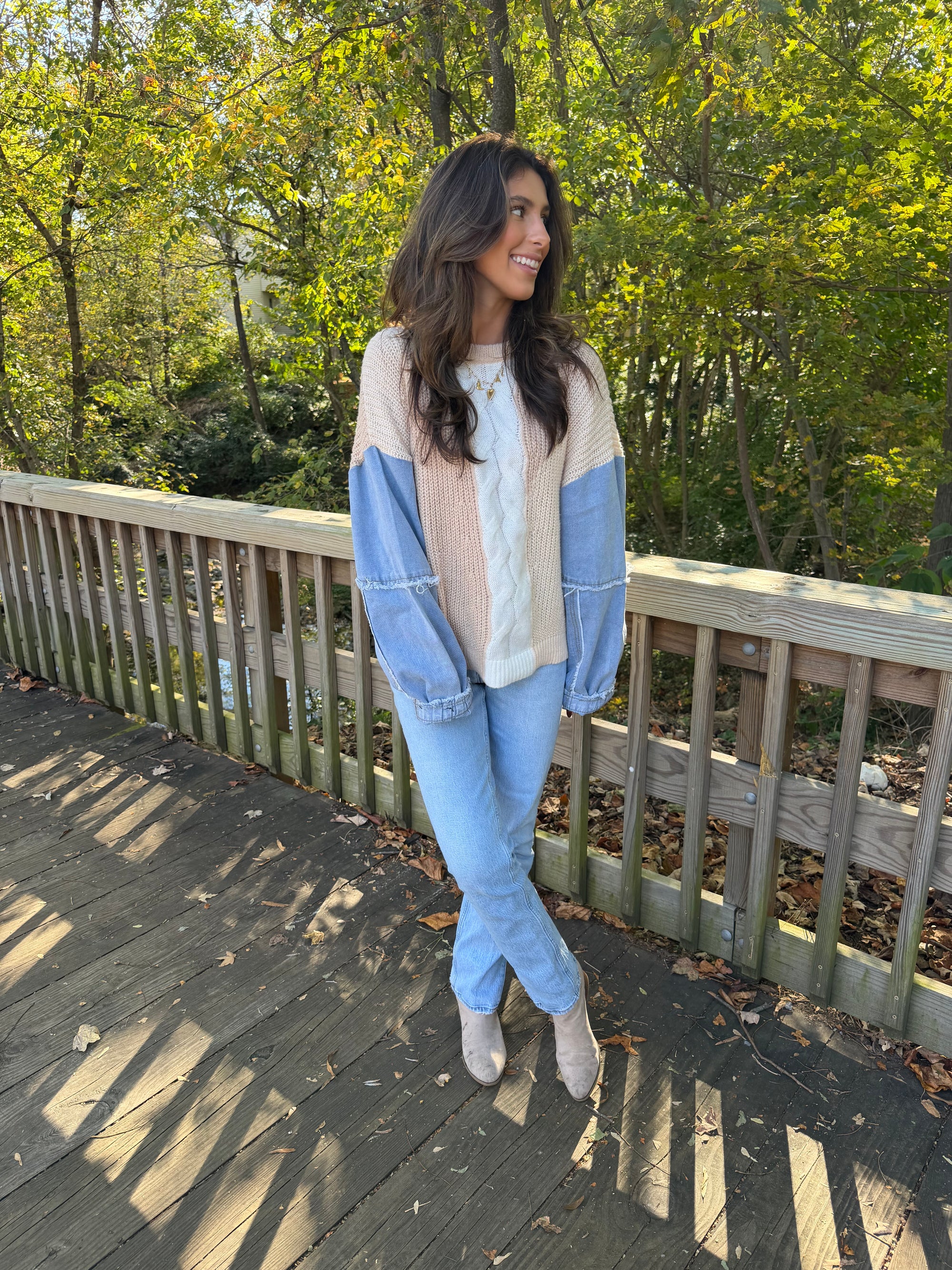Denim Dream Textured Sweater