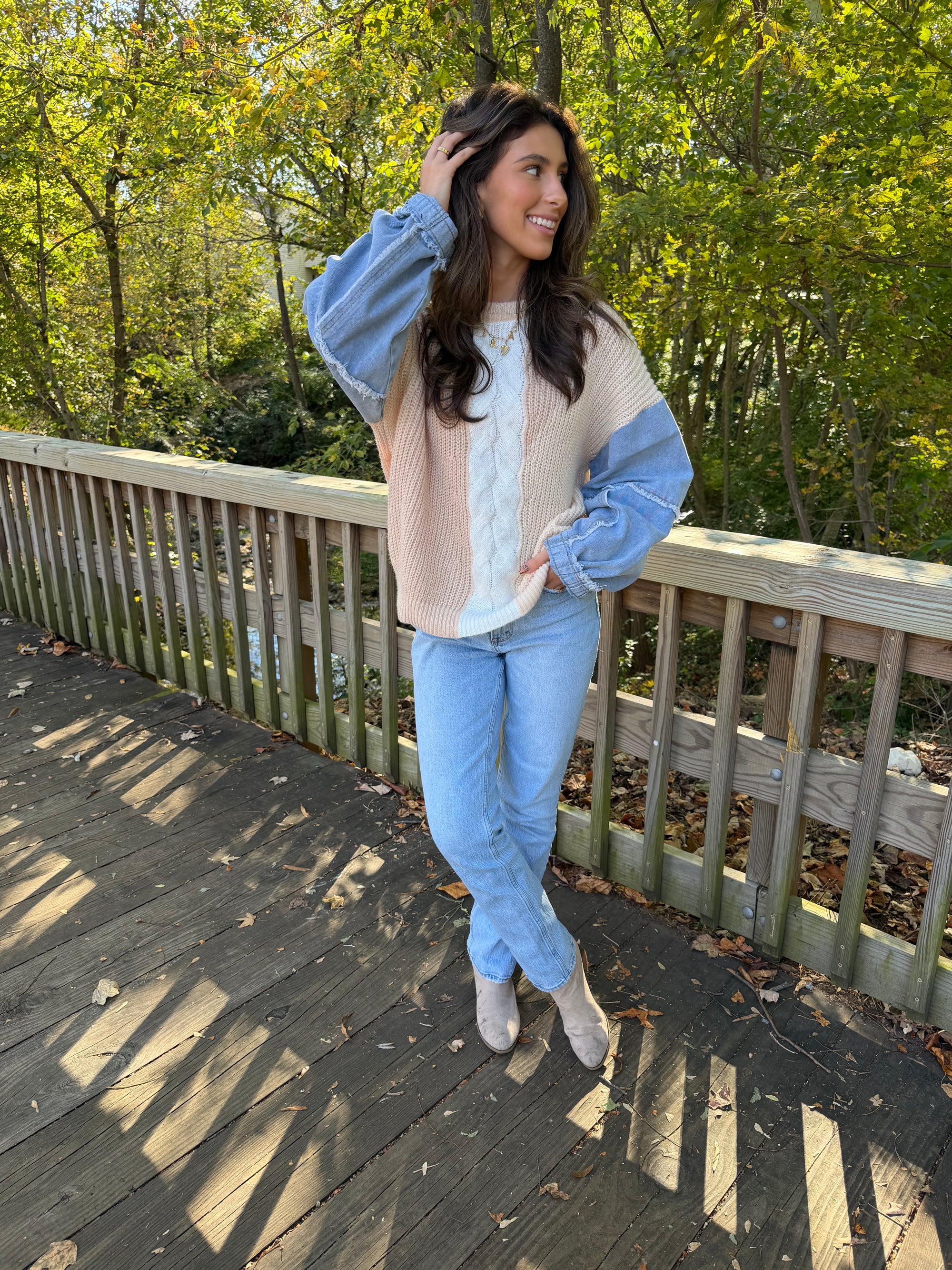 Denim Dream Textured Sweater