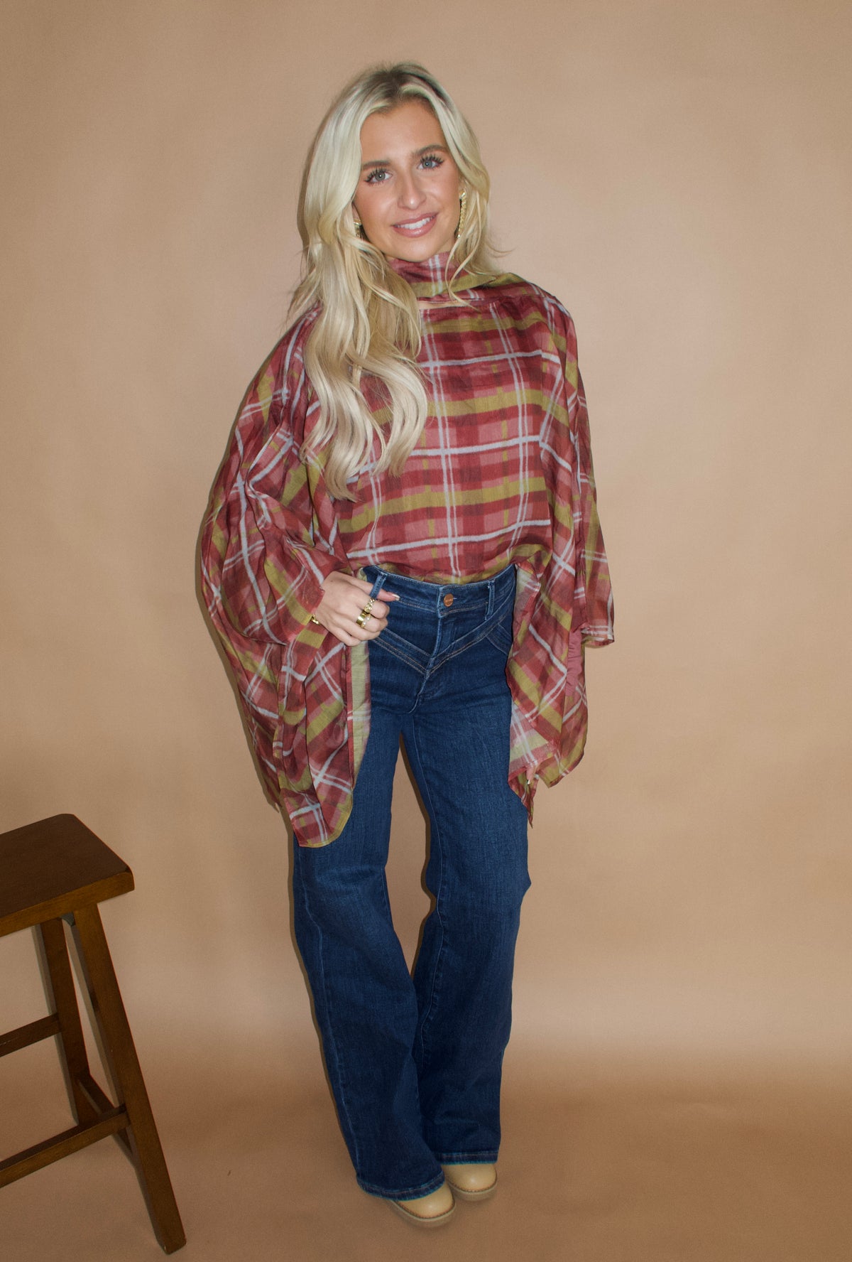 Autumn Plaid Poncho