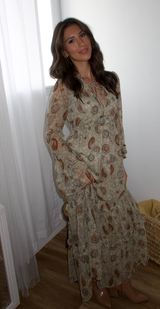 Clover Paisley Maxi Dress
