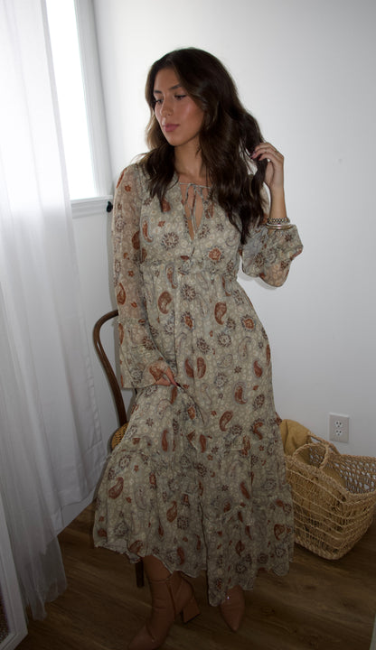 Clover Paisley Maxi Dress