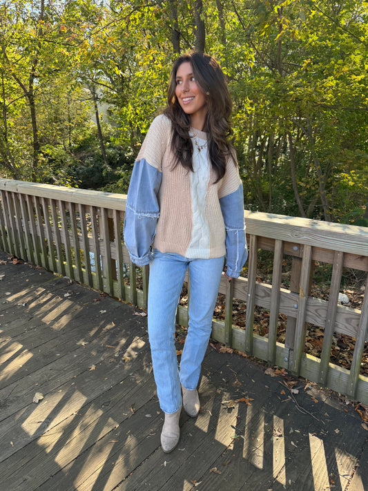 Denim Dream Textured Sweater