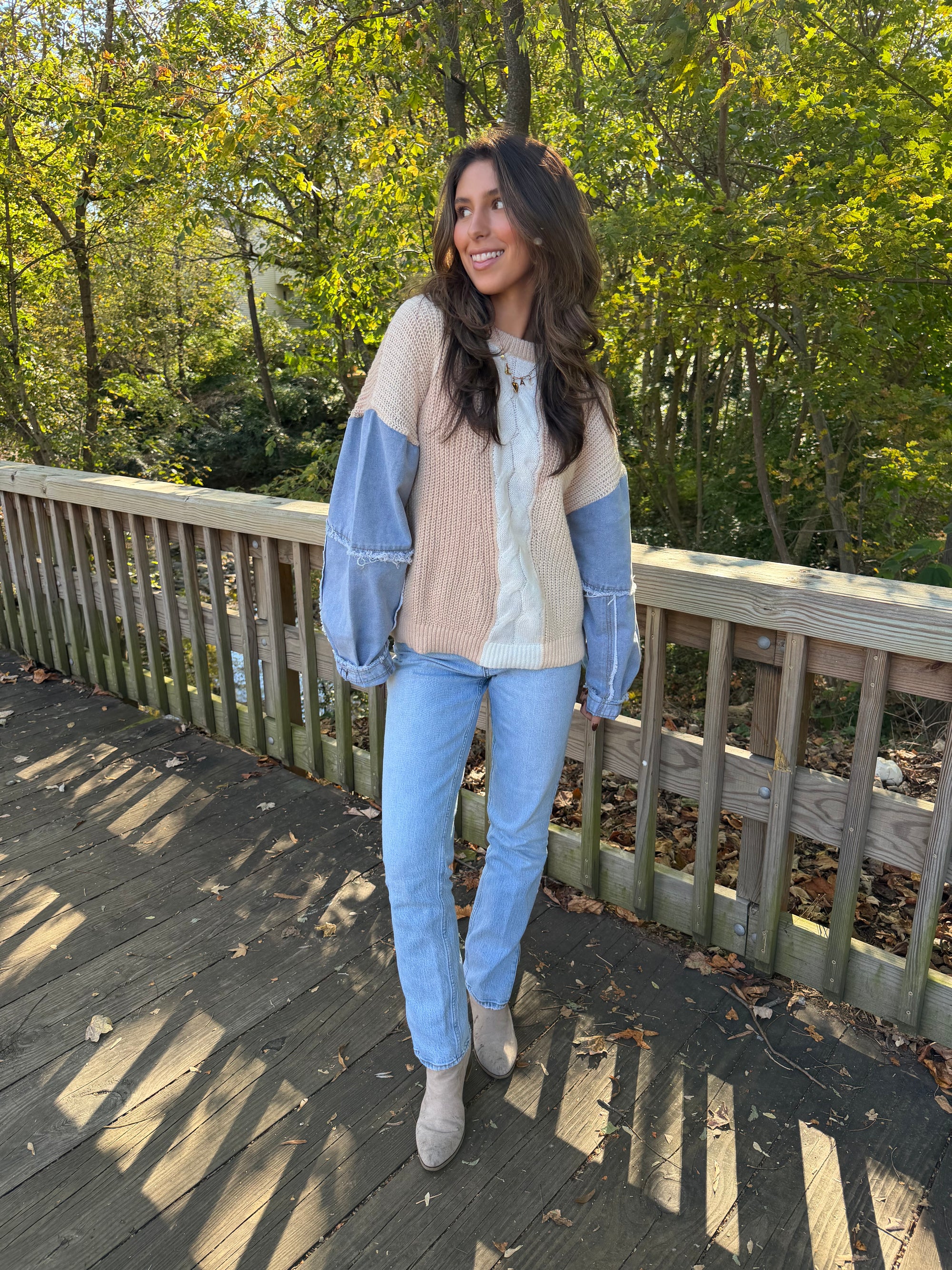 Denim Dream Textured Sweater