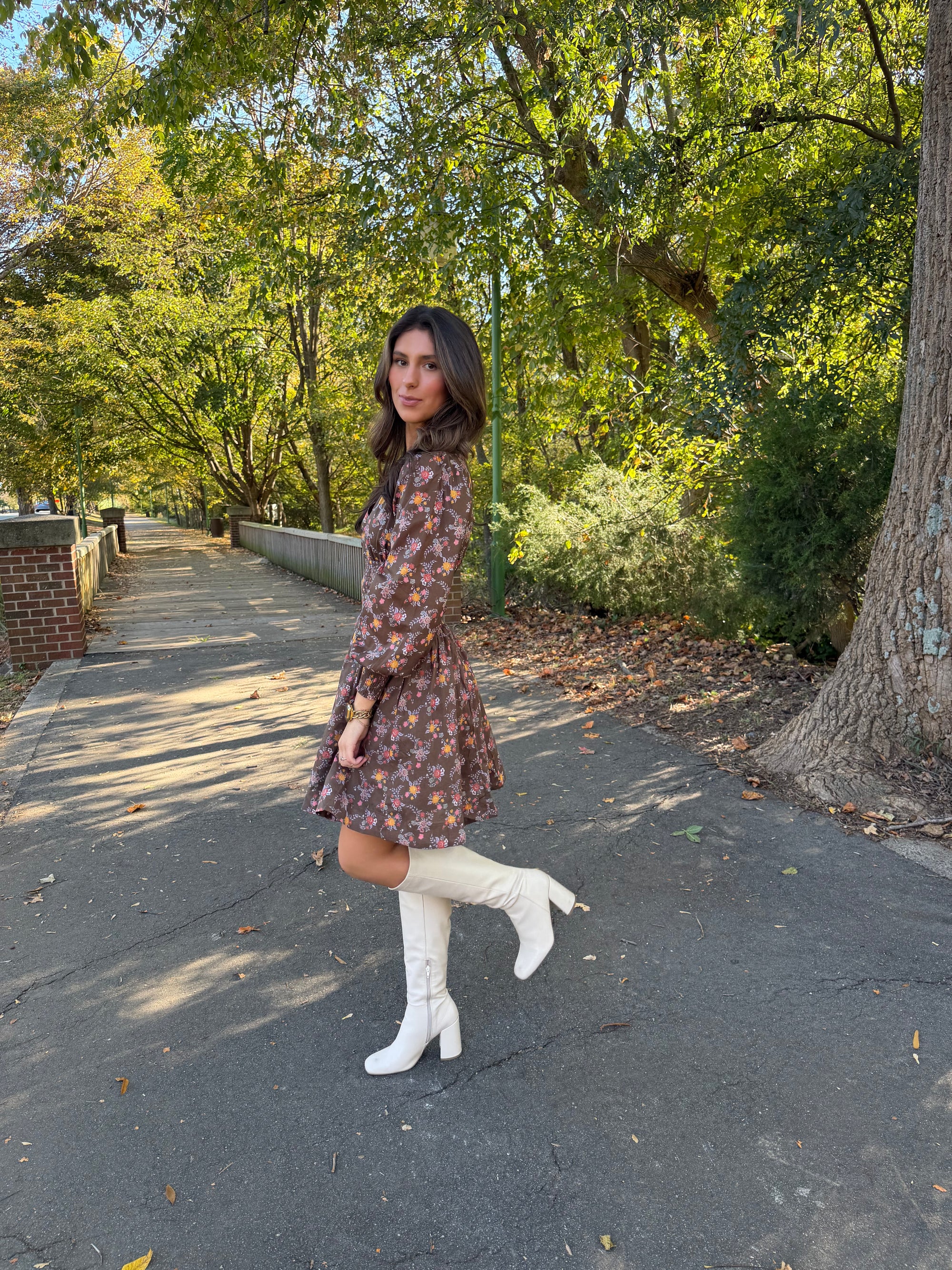 Harvest Bloom Zip Mini Dress