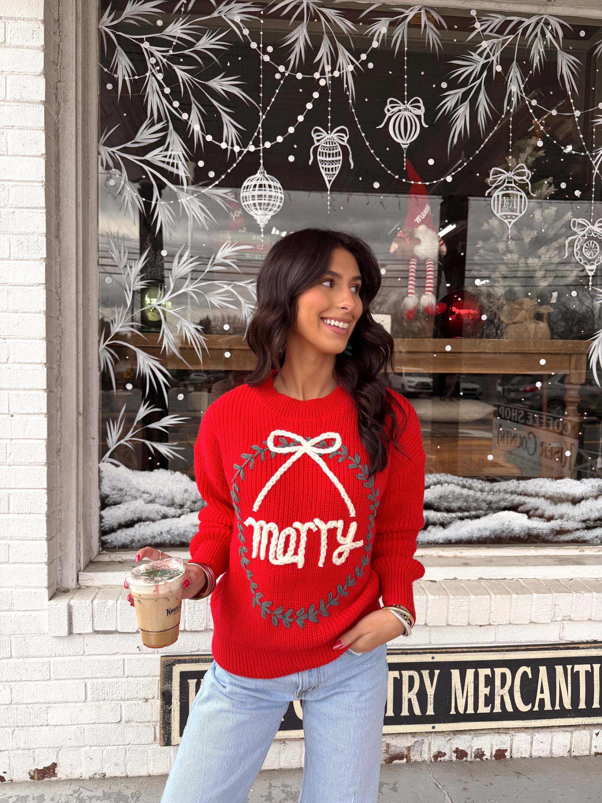 The Merry Wreath Knit Top