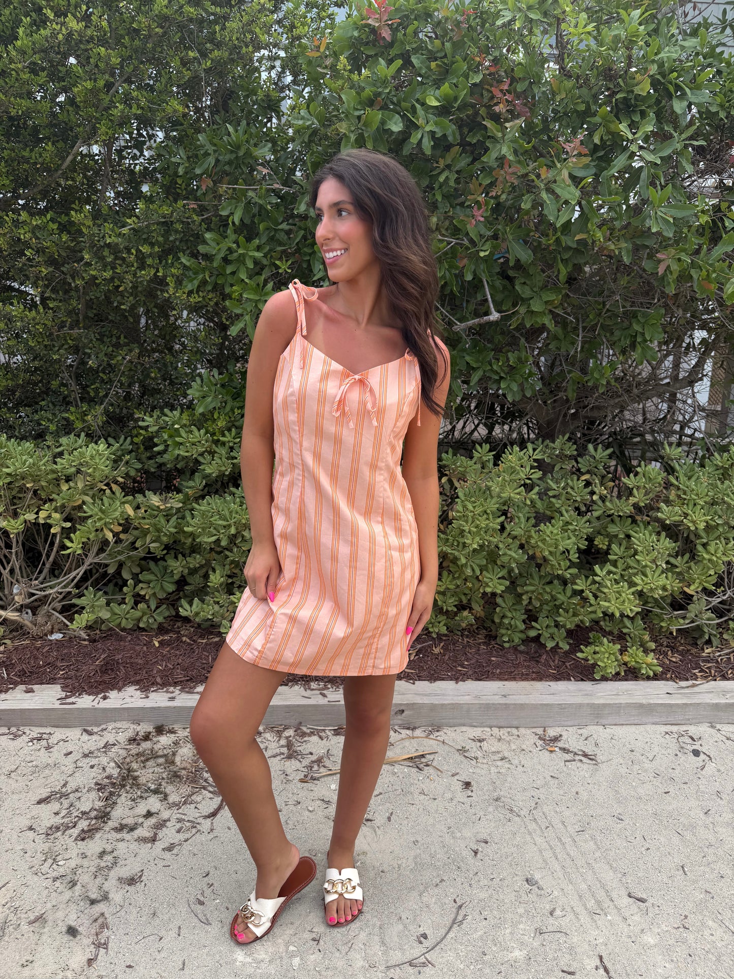Sunset Sorbet Tie-Front Dress