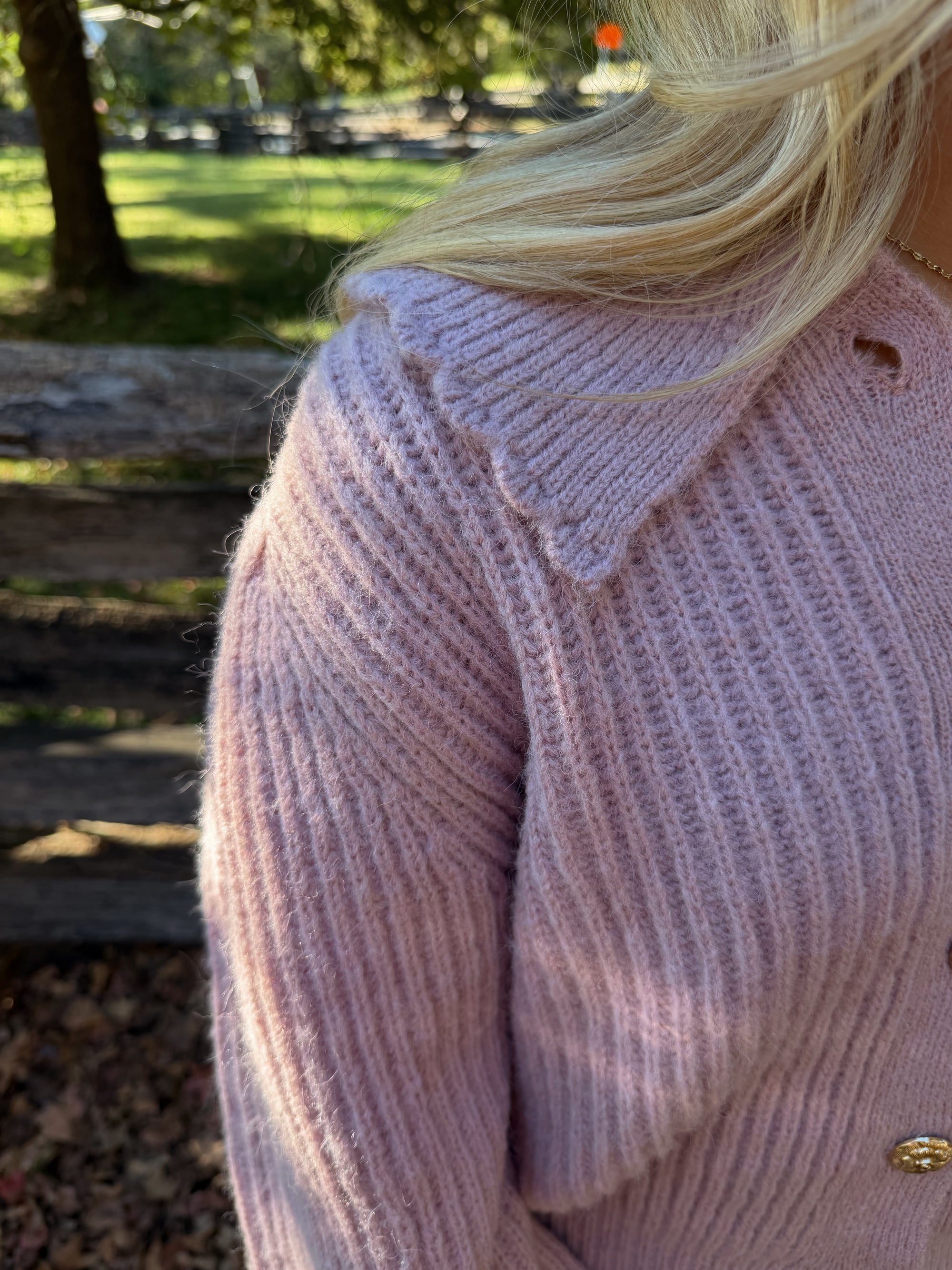 Sunday Stroll Chunky Collar Cardigan