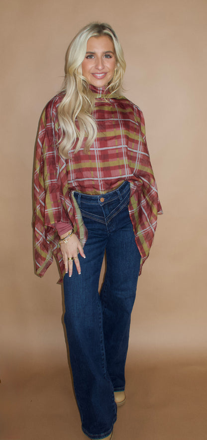 Autumn Plaid Poncho
