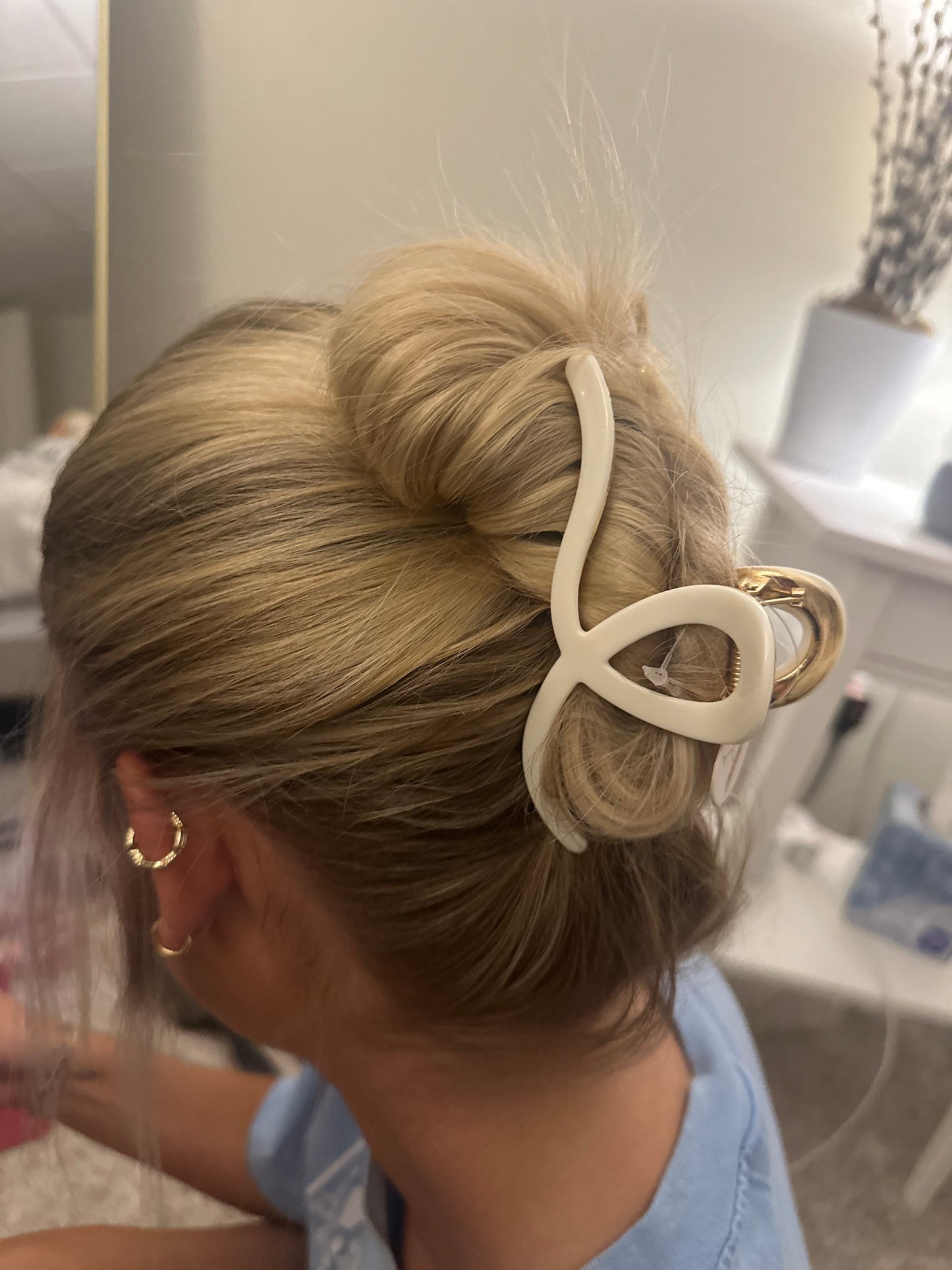 Claw Clip Gold and Ivory Large