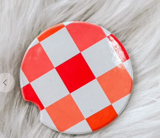 Pink Checker Coasters