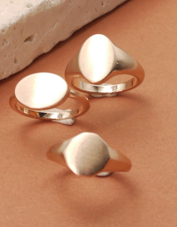 Trio Flat Plain Rings