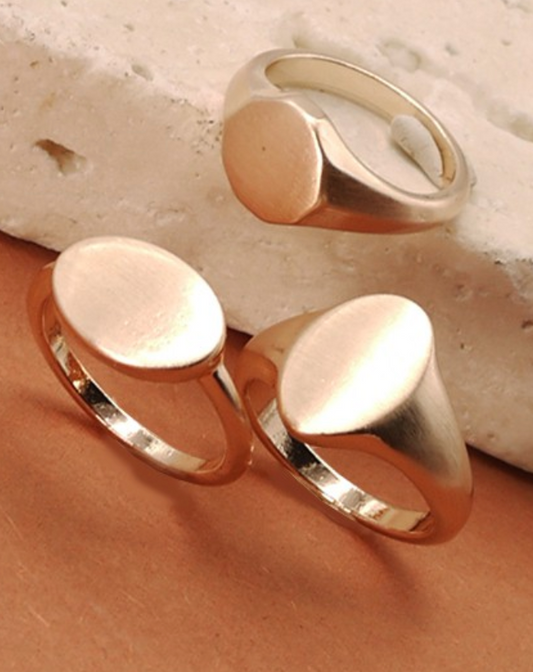Trio Flat Plain Rings