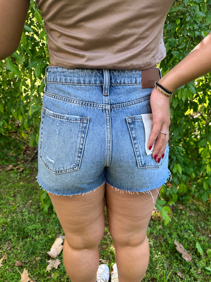 Diamond Denim Shorts