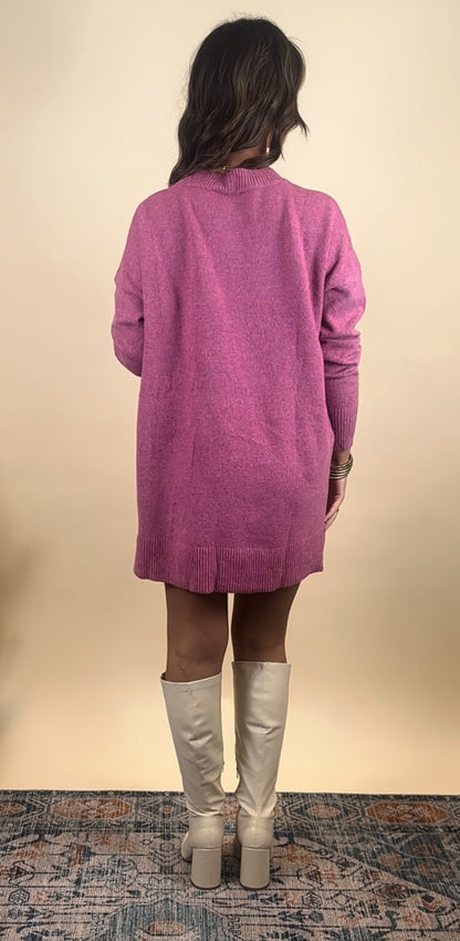 Ava Sweater Dress- Berry