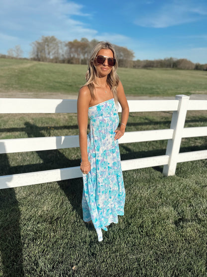 Bleu Floral Watercolor Dress